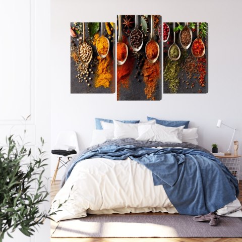 Obraz Wieloczęściowy Przyprawy Na Czarnym Tle