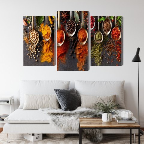 Obraz Wieloczęściowy Przyprawy Na Czarnym Tle