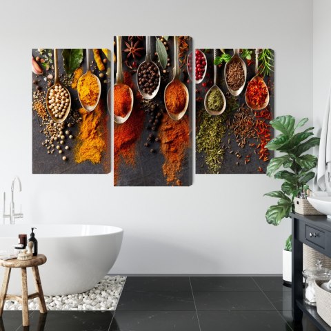 Obraz Wieloczęściowy Przyprawy Na Czarnym Tle