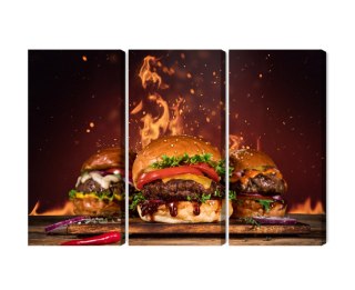 Obraz Wieloczęściowy Smaczne Hamburgery