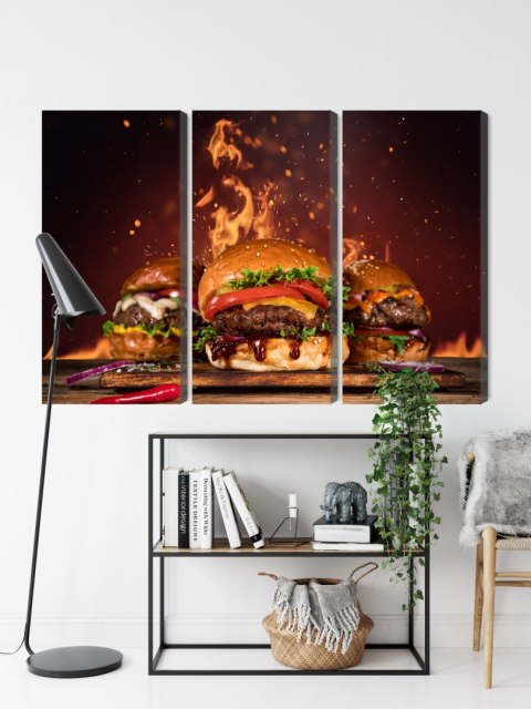 Obraz Wieloczęściowy Smaczne Hamburgery