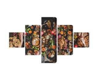 Obraz Wieloczęściowy Stół Był Obficie Nakryty