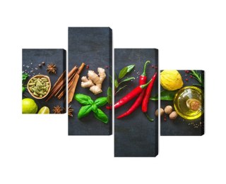 Obraz Wieloczęściowy Świeże Aromatyczne Przyprawy
