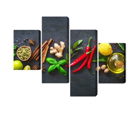Obraz Wieloczęściowy Świeże Aromatyczne Przyprawy