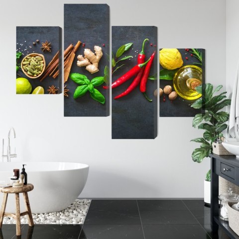 Obraz Wieloczęściowy Świeże Aromatyczne Przyprawy