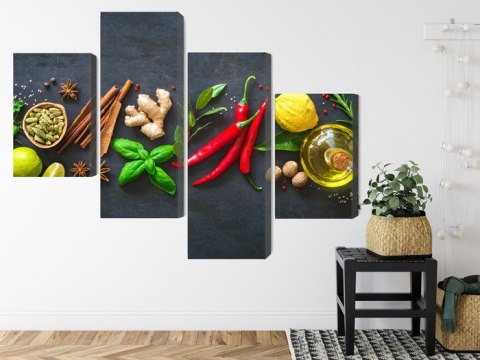 Obraz Wieloczęściowy Świeże Aromatyczne Przyprawy