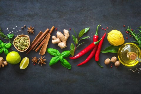 Obraz Wieloczęściowy Świeże Aromatyczne Przyprawy