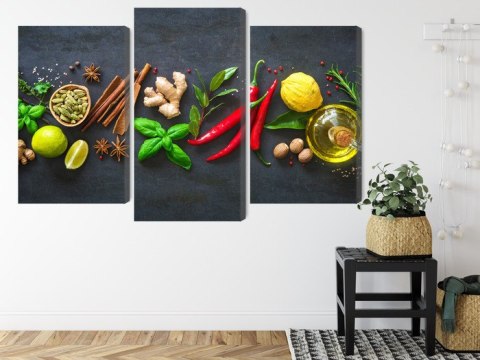 Obraz Wieloczęściowy Świeże Aromatyczne Przyprawy