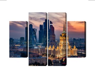 Obraz Wieloczęściowy Widok Z Lotu Ptaka Na Panoramę Moskwy