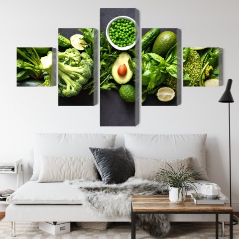 Obraz Wieloczęściowy Zielone Warzywa