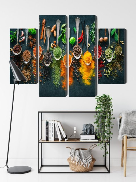 Obraz Wieloczęściowy Zioła I Przyprawy Na Łyżkach
