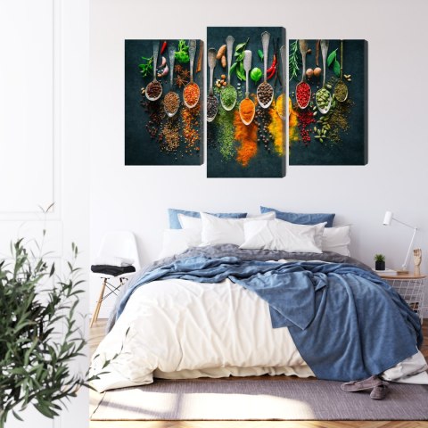 Obraz Wieloczęściowy Zioła I Przyprawy Na Łyżkach