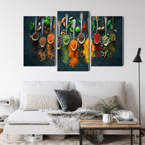 Obraz Wieloczęściowy Zioła I Przyprawy Na Łyżkach