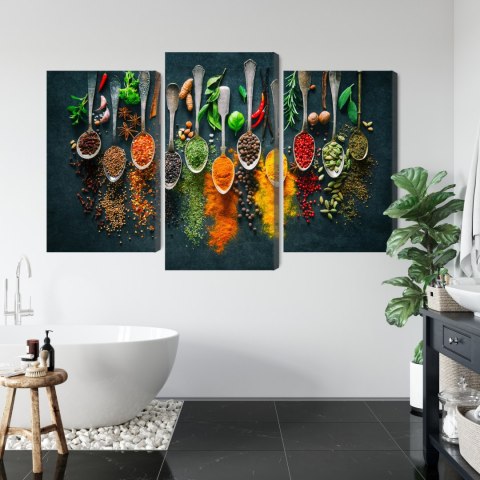 Obraz Wieloczęściowy Zioła I Przyprawy Na Łyżkach