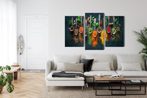 Obraz Wieloczęściowy Zioła I Przyprawy Na Łyżkach