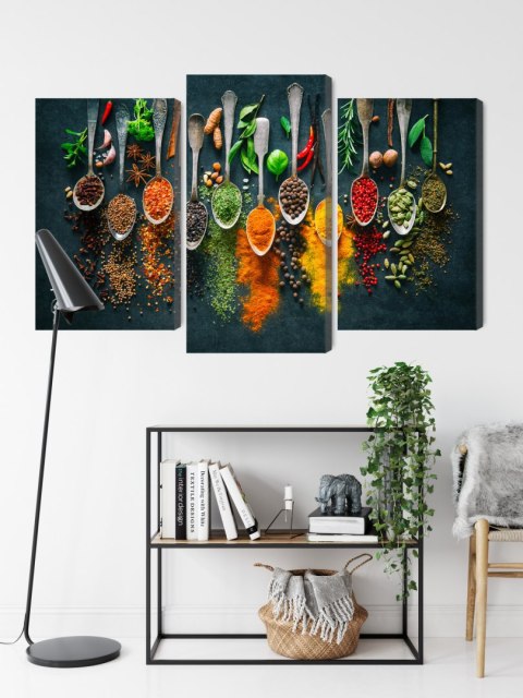 Obraz Wieloczęściowy Zioła I Przyprawy Na Łyżkach