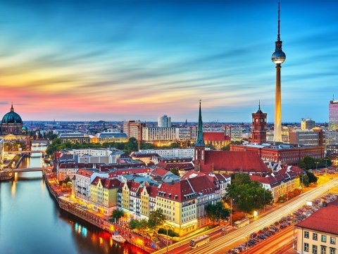 Obraz Wieloczęściowy Kolorowe Niebo I Panorama Berlina Obraz Wieloczęściowy Kolorowe Niebo I Panorama Berlina