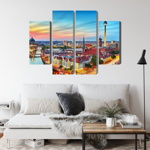 Obraz Wieloczęściowy Kolorowe Niebo I Panorama Berlina Obraz Wieloczęściowy Kolorowe Niebo I Panorama Berlina