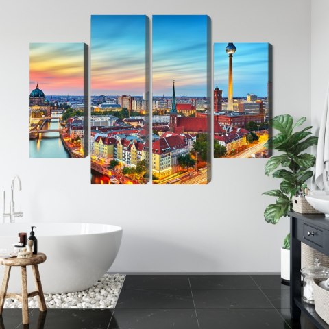 Obraz Wieloczęściowy Kolorowe Niebo I Panorama Berlina Obraz Wieloczęściowy Kolorowe Niebo I Panorama Berlina