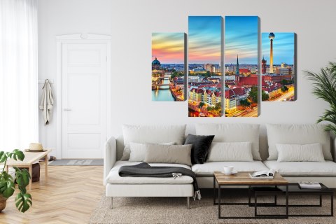 Obraz Wieloczęściowy Kolorowe Niebo I Panorama Berlina Obraz Wieloczęściowy Kolorowe Niebo I Panorama Berlina