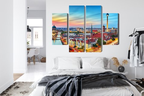 Obraz Wieloczęściowy Kolorowe Niebo I Panorama Berlina Obraz Wieloczęściowy Kolorowe Niebo I Panorama Berlina