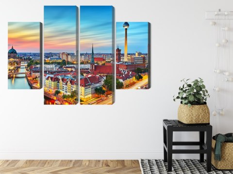Obraz Wieloczęściowy Kolorowe Niebo I Panorama Berlina Obraz Wieloczęściowy Kolorowe Niebo I Panorama Berlina