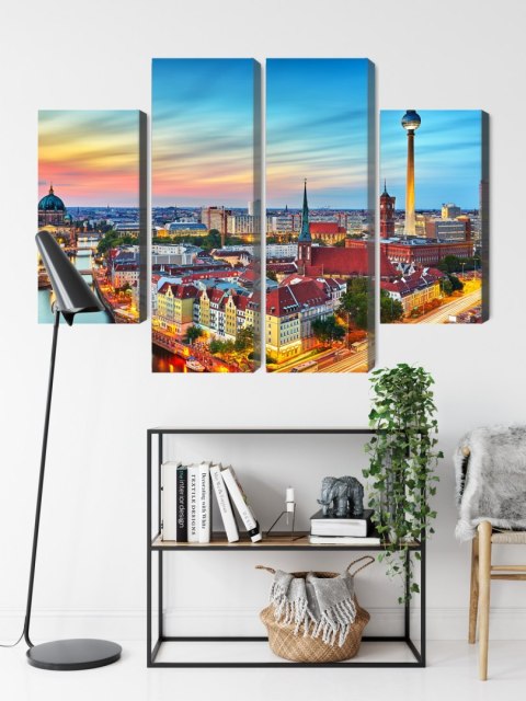 Obraz Wieloczęściowy Kolorowe Niebo I Panorama Berlina Obraz Wieloczęściowy Kolorowe Niebo I Panorama Berlina