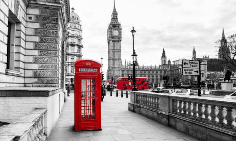 Obraz Wieloczęściowy Londyńska Budka Telefoniczna I Big Ben Obraz Wieloczęściowy Londyńska Budka Telefoniczna I Big Ben