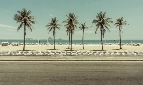 Obraz Wieloczęściowy Palmy Na Plaży Ipanema W Rio De Janeiro Obraz Wieloczęściowy Palmy Na Plaży Ipanema W Rio De Janeiro