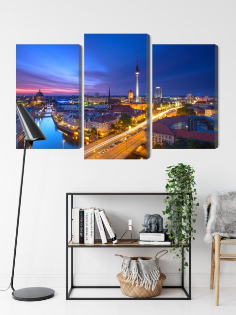 Obraz Wieloczęściowy Panorama Berlina O Zachodzie Słońca Obraz Wieloczęściowy Panorama Berlina O Zachodzie Słońca