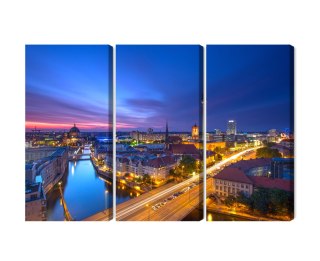 Obraz Wieloczęściowy Panorama Berlina O Zachodzie Słońca
