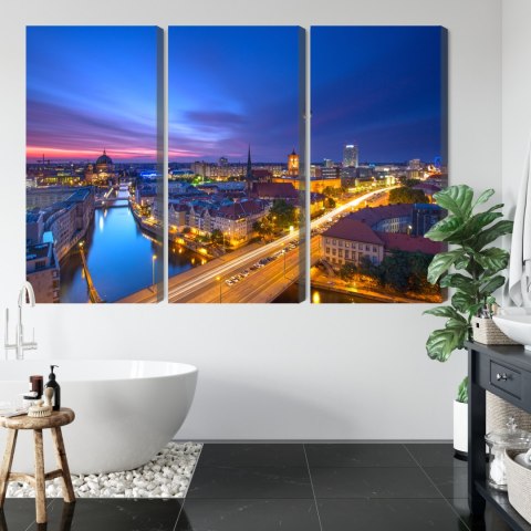 Obraz Wieloczęściowy Panorama Berlina O Zachodzie Słońca Obraz Wieloczęściowy Panorama Berlina O Zachodzie Słońca