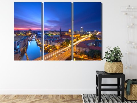 Obraz Wieloczęściowy Panorama Berlina O Zachodzie Słońca Obraz Wieloczęściowy Panorama Berlina O Zachodzie Słońca