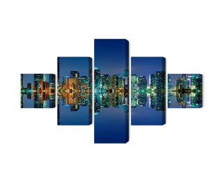 Obraz Wieloczęściowy Panorama Miami Nocą