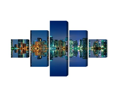 Obraz Wieloczęściowy Panorama Miami Nocą Obraz Wieloczęściowy Panorama Miami Nocą