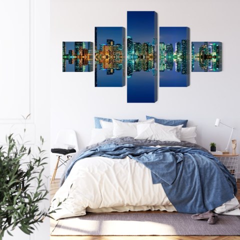 Obraz Wieloczęściowy Panorama Miami Nocą Obraz Wieloczęściowy Panorama Miami Nocą