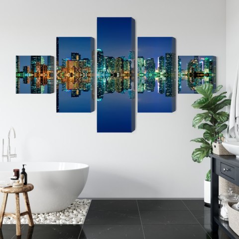Obraz Wieloczęściowy Panorama Miami Nocą Obraz Wieloczęściowy Panorama Miami Nocą