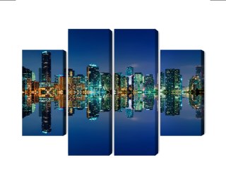 Obraz Wieloczęściowy Panorama Miami Nocą