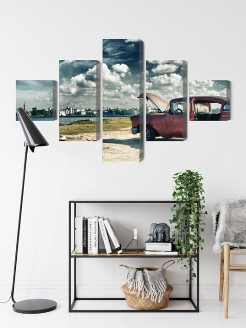 Obraz Wieloczęściowy Panoramiczny Widok Na Hawanę I Malecon Obraz Wieloczęściowy Panoramiczny Widok Na Hawanę I Malecon