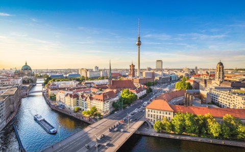 Obraz Wieloczęściowy Szprewa I Panorama Berlina Obraz Wieloczęściowy Szprewa I Panorama Berlina