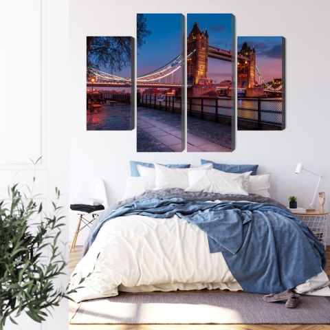 Obraz Wieloczęściowy Tower Bridge W Londynie O Zachodzie Słońca Obraz Wieloczęściowy Tower Bridge W Londynie O Zachodzie Słońca