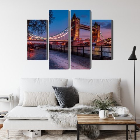 Obraz Wieloczęściowy Tower Bridge W Londynie O Zachodzie Słońca Obraz Wieloczęściowy Tower Bridge W Londynie O Zachodzie Słońca