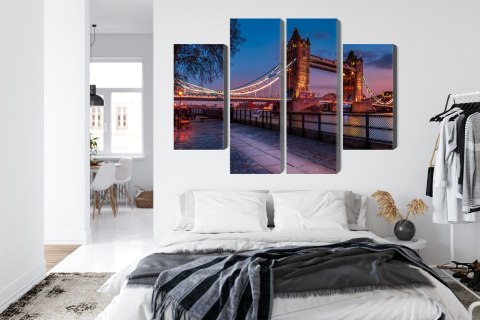 Obraz Wieloczęściowy Tower Bridge W Londynie O Zachodzie Słońca Obraz Wieloczęściowy Tower Bridge W Londynie O Zachodzie Słońca