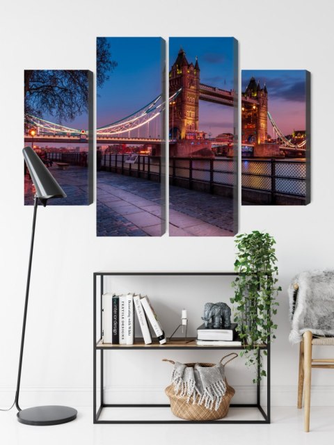Obraz Wieloczęściowy Tower Bridge W Londynie O Zachodzie Słońca Obraz Wieloczęściowy Tower Bridge W Londynie O Zachodzie Słońca