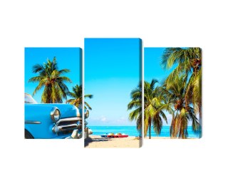 Obraz Wieloczęściowy Varadero Beach Na Kubie I Amerykańskie Auto