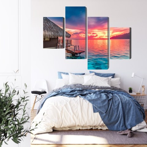 Obraz Wieloczęściowy Zachód Słońca Nad Południowym Pacyfikem Obraz Wieloczęściowy Zachód Słońca Nad Południowym Pacyfikem