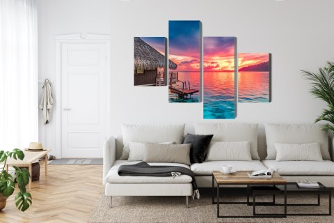 Obraz Wieloczęściowy Zachód Słońca Nad Południowym Pacyfikem Obraz Wieloczęściowy Zachód Słońca Nad Południowym Pacyfikem