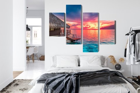 Obraz Wieloczęściowy Zachód Słońca Nad Południowym Pacyfikem Obraz Wieloczęściowy Zachód Słońca Nad Południowym Pacyfikem