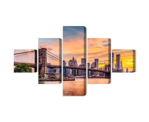 Obraz Wieloczęściowy Panoramiczny Krajobraz Nowego Jorku Obraz Wieloczęściowy Panoramiczny Krajobraz Nowego Jorku