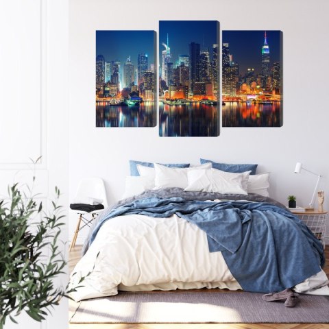 Obraz Wieloczęściowy Panoramiczny Widok Na Manhattan Nocą Obraz Wieloczęściowy Panoramiczny Widok Na Manhattan Nocą